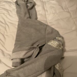 Gray Hoodie with Silver Accents